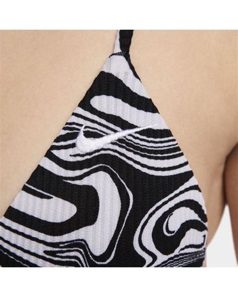 nike swim schwarzes bikinoberteil|Nike swim swirl string bottom.